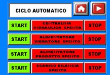 Pannello comando impianto dosaggio automatico e pressatura gestione utenze.